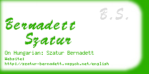 bernadett szatur business card